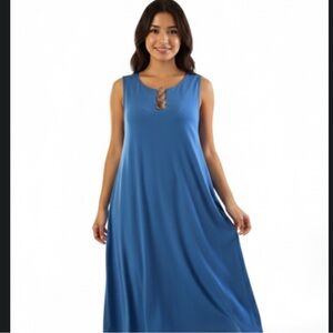 JM collection Blue Sleeveless Dress NWT size XL
